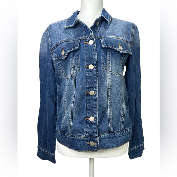 Jackets & Blazers - Prosperity Distressed Blue Denim Jacket Size XL